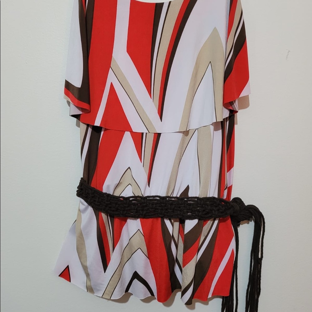 NWOT Ruffle Top with Belt - Picture 6 of 11